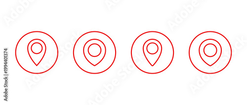 Location pin outline icon in circular line. Map marker navigation symbol. GPS navigation sign