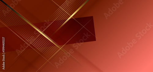 高級感あふれる赤とゴールドの交差ラインが印象的なラグジュアリー抽象背景素材・ビジネスやイベントデザインに最適なスタイリッシュバナー