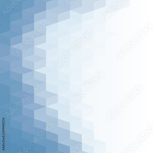 立体的な六角形パターンが広がるブルーグラデーションの幾何学抽象背景素材