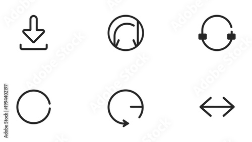 Iconic Interface Elements: Simple and elegant icons representing essential actions and functions commonly found in user interfaces, these designs offer versatility for various digital applications. 
