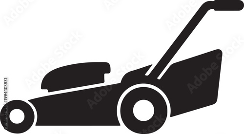 Lawn mower garden tool silhouette vector design