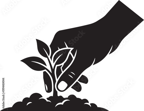 Hand holding a small plant with roots ready for planting