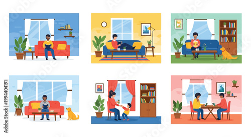 A collection of blue line icons representing weather cooling and natural elements