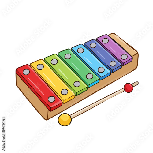 Colorful Wooden Toy Xylophone with Striker for Musical Fun