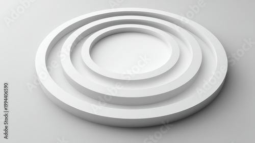 Abstract geometric composition featuring concentric circles in a minimalistic design on a smooth surface for modern art concepts and creative backgrounds