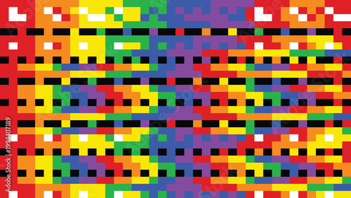 Vibrant Pixel Symphony: A captivating and colorful mosaic of pixels creates a mesmerizing visual symphony, blending a diverse spectrum of hues in a harmonious display of digital artistry.