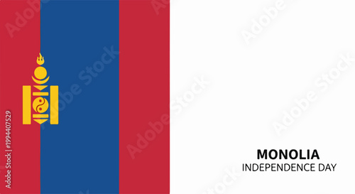 Mongolia independence day celebration with national flag and copy space for text. Mongolia national holiday event with patriotic symbols and festive elements. digital illustration