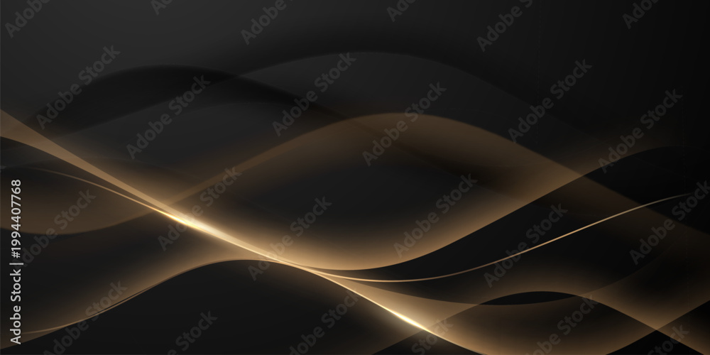 Obraz premium Abstract modern design black background with luxury golden elements vector illustration.