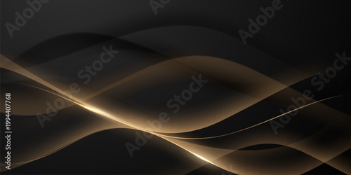 Abstract modern design black background with luxury golden elements vector illustration.