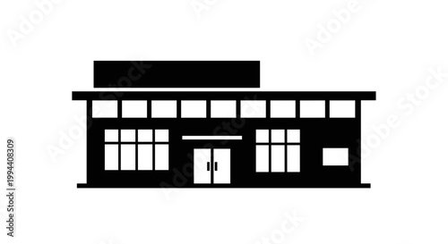 Simple Modern Building Front View.