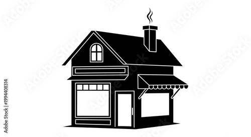 Simple line drawing of house.