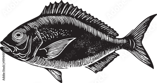 Vector black vintage engraved illustration isolated on a white background