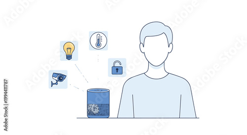 Businessman, security, data protection, privacy icons, blue vector illustration