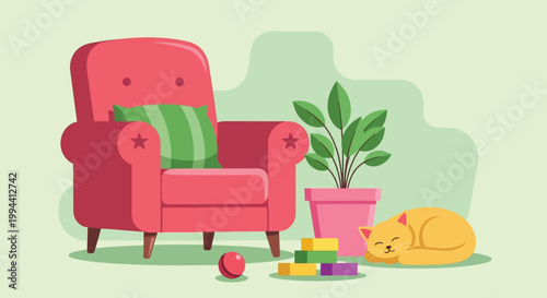 A vibrant illustration depicts two people actively playing a game of table tennis indoors