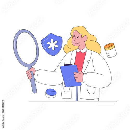 Editable design illustration of medical diagnosis 