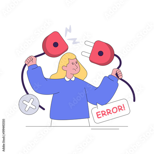 Modern design illustration of plugin problem 