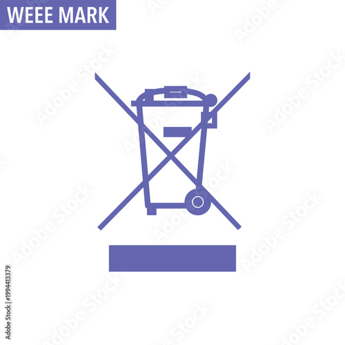 WEEE Crossed Bin Mark for Electronic Waste Disposal Compliance, Separate Collection Directive, and Environmental Responsibility Labeling