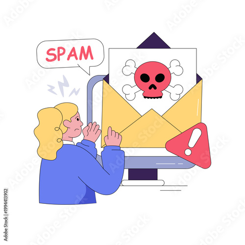 Creative design illustration of spam email 