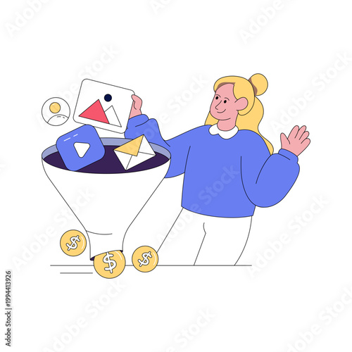 Modern design illustration of data filtration 