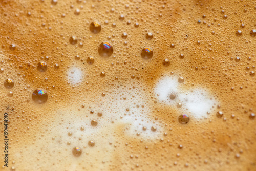 coffee foam close up with milk
