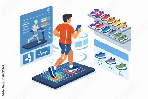 Isometric AI Retail Gait Analysis for Smart Sports Shoe Shopping