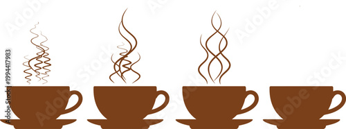 Four stages of coffee cooling a visual representation of temperature loss
