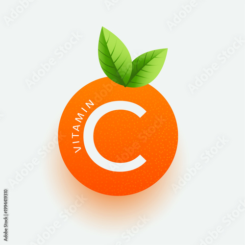 natural fresh vitamin c orange fruit design