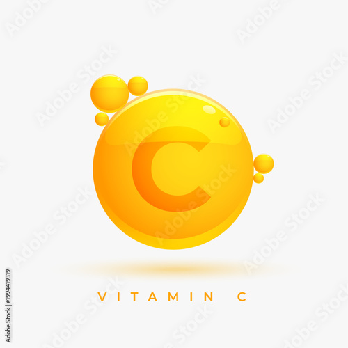 vitamin c antioxidant serum capsule white background