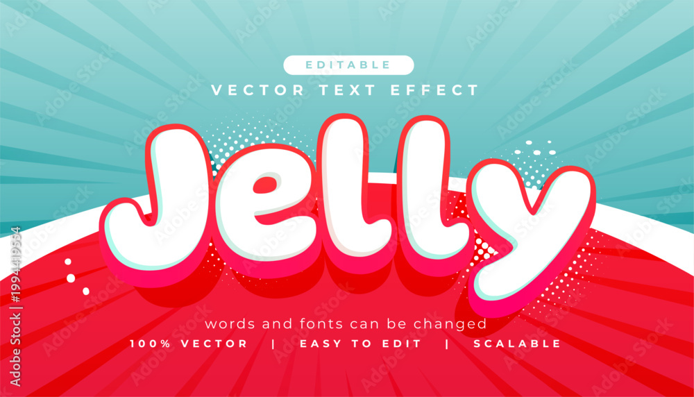 Obraz premium 3d style jelly text effect vector editable word