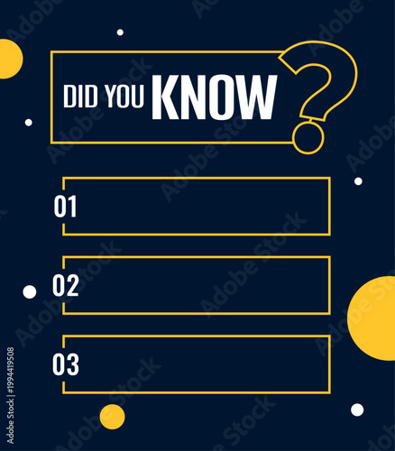 did you know quiz or facts options template design
