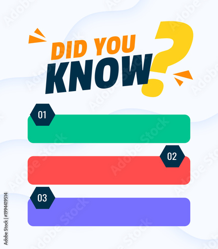 did you know questionnaire options layout for social media