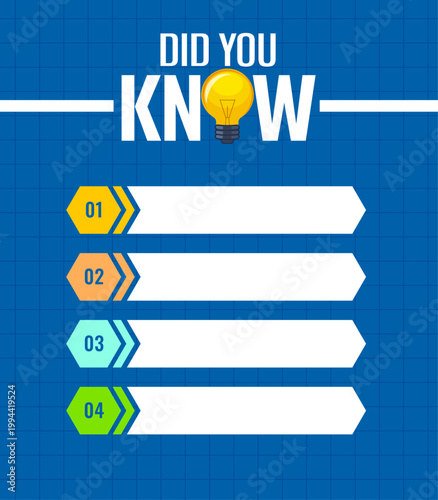 did you know idea or tips options template with text space