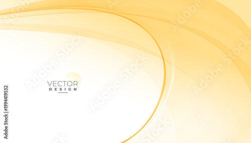 abstract smooth yellow curved lines background design
