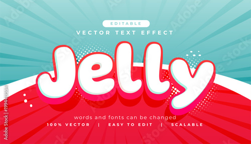 3d style jelly text effect vector editable word