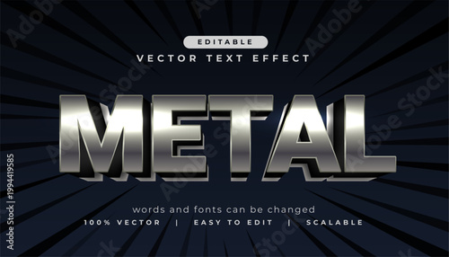 3d metal editable text effect lettering