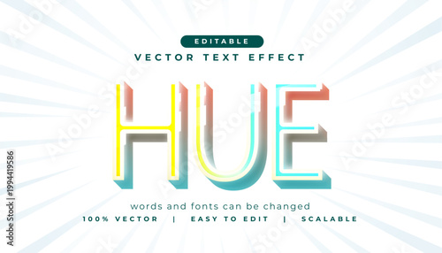 glowing colorful hue 3d text effect