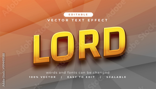 yellow orange 3d lord text effect