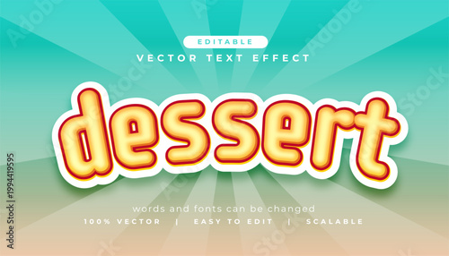glowing style dessert editable font text effect