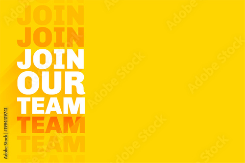 Εκτύπωση καμβά join our team yellow poster for job hiring recruitment