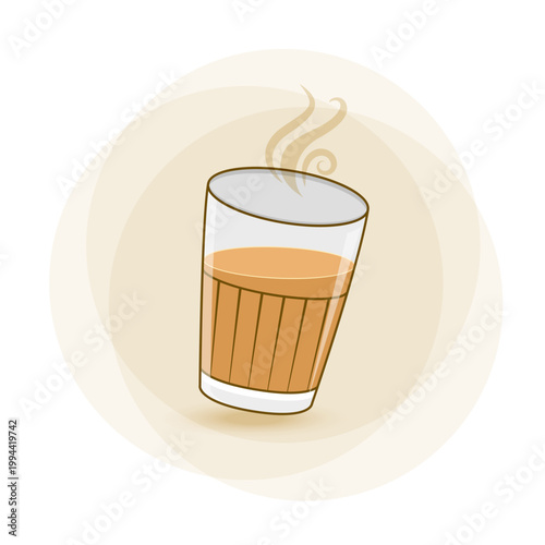 hot steaming masala tea glass symbol for chai lovers