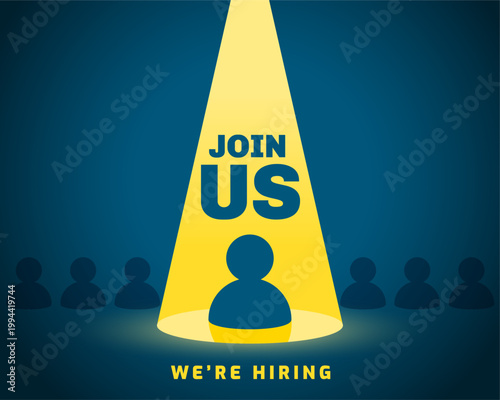 we are hiring or join us poster for social media post