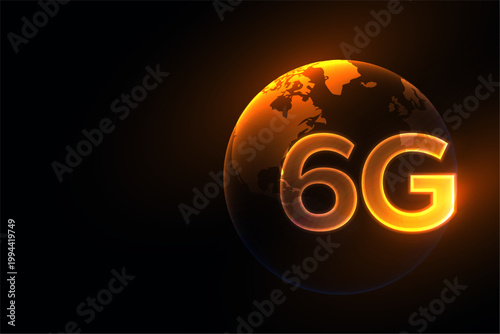 high speed luminous 6g wireless network symbol for global connectivity