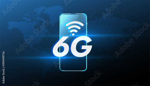 high speed 6g wireless network global telecom communication background