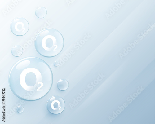 oxygen o2 molecule floating water bubbles design