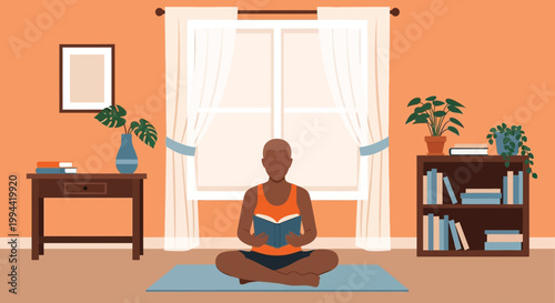 A brightly lit bathroom interior featuring a white bathtub vanity and green shower curtain