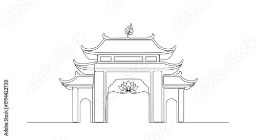 Traditional Chinese Gate Architecture Design.