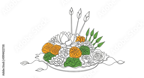 Traditional Thai Desserts on Plate.