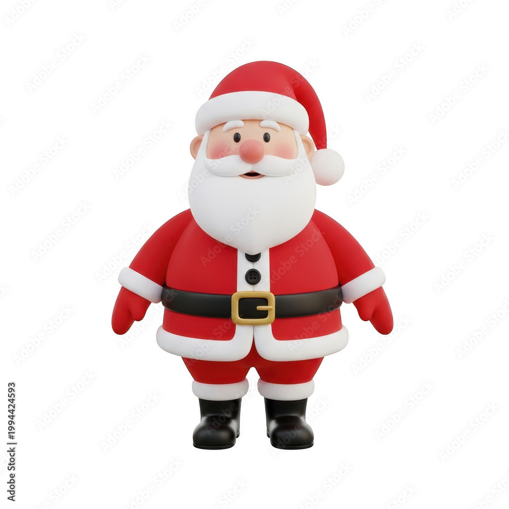 Obraz premium Cheerful santa claus figure isolated on transparent background