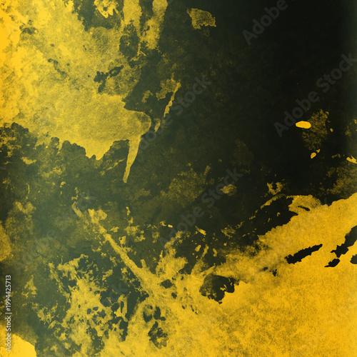 Contrast grunge texture with yellow splatter on dark charcoal background