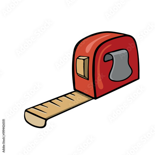 Measuring tape ruler colorful hand-drawn vector illustration
